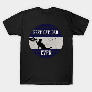 best cat dad ever vintage retro style T-Shirt